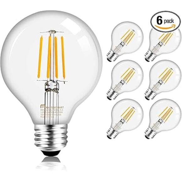 G25 Globe Light Bulbs Dimmable, E26 Base [60W Equivalent], 2700K Soft White - Picture 7 of 7